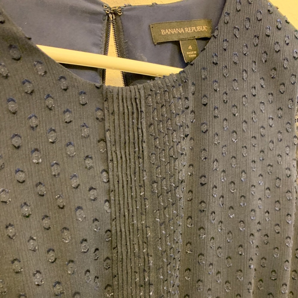 Banana Republic navy Swiss dot dress